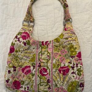 Vera Bradley Quilted Floral Shoulder Bag in Pink, Magenta & Green